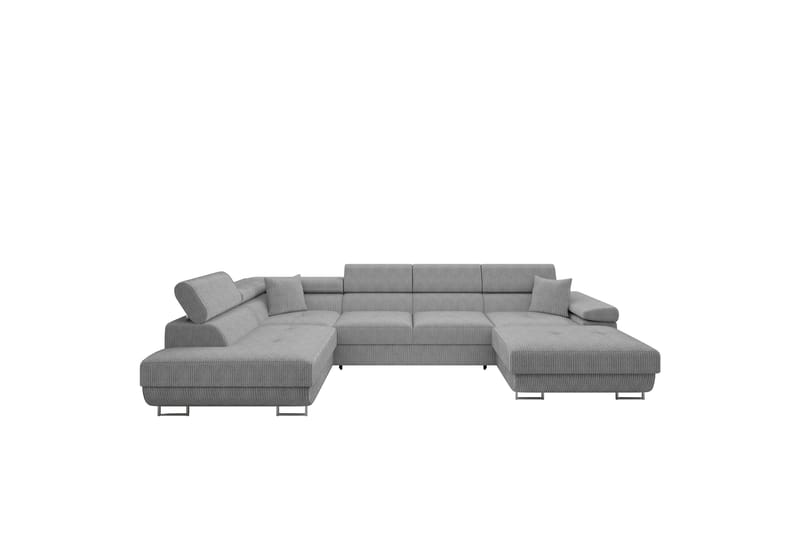 Gabina Sofa med Divan og Sjeselong 4-seter - Lys grå - Møbler - Sofaer - Sofaer med sjeselong - 4 seters sofa med divan