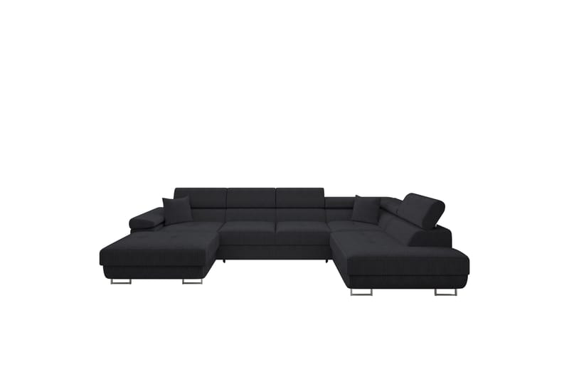 Gabina Sofa med Divan og Sjeselong 4-seter - Svart - Møbler - Sofaer - Sofaer med sjeselong - 4 seters sofa med divan