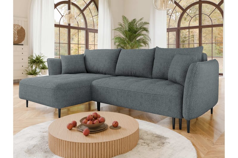 Garron Sofa med Divan 3-seter - Grå - Møbler - Sofaer - Sofaer med sjeselong - 3 seters sofa med divan