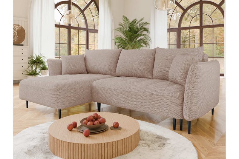 Garron Sofa med Divan 3-seter - Rosa - Møbler - Sofaer - Sofaer med sjeselong - 3 seters sofa med divan