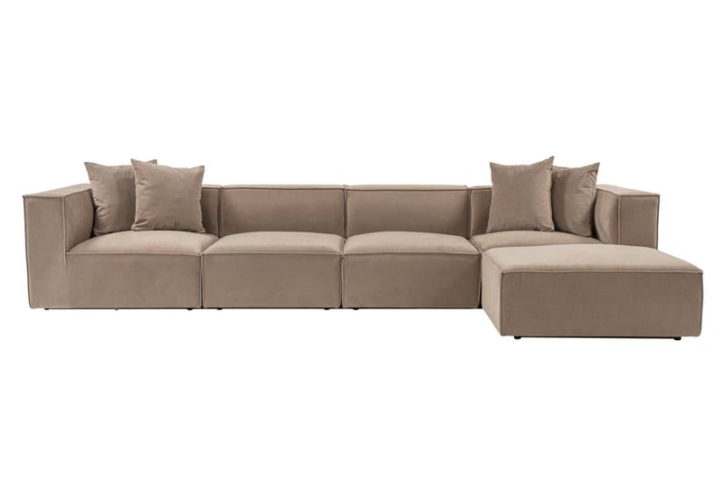 Gregor Sofa med Sjeselong 4-seter - Cappuccino - Møbler - Sofaer - Sofaer med sjeselong - 4 seters sofa med divan