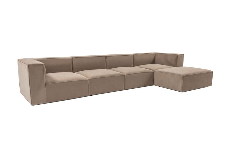 Gregor Sofa med Sjeselong 4-seter - Cappuccino - Møbler - Sofaer - Sofaer med sjeselong - 4 seters sofa med divan