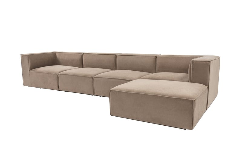 Gregor Sofa med Sjeselong 4-seter - Cappuccino - Møbler - Sofaer - Sofaer med sjeselong - 4 seters sofa med divan