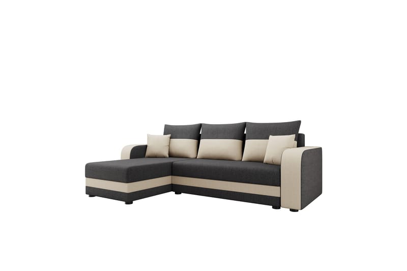 Hewlet Sofa med Divan 3-seter - Beige/Mørk grå - Møbler - Sofaer - Sofaer med sjeselong - 3 seters sofa med divan