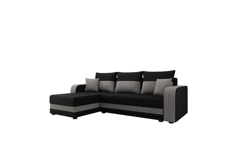 Hewlet Sofa med Divan 3-seter - Svart/Grå - Møbler - Sofaer - Sofaer med sjeselong - 3 seters sofa med divan