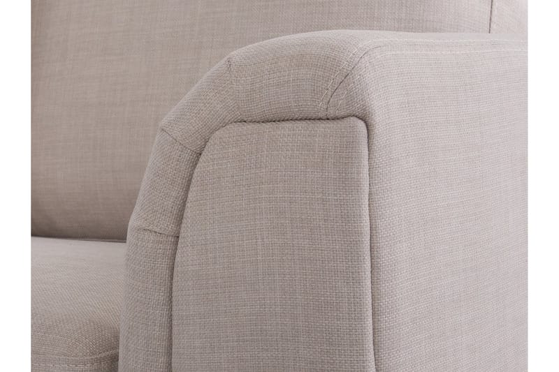 Hjørnesofa Sharmon Høyre + Fotskammel - Beige - Møbler - Sofaer - Sofaer med sjeselong - 4 seters sofa med divan