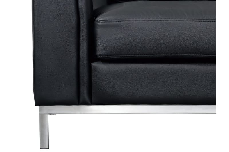 Hjørnesofa Sharmon Høyre - Svart/Lær - Møbler - Sofaer - Sofaer med sjeselong - 4 seters sofa med divan