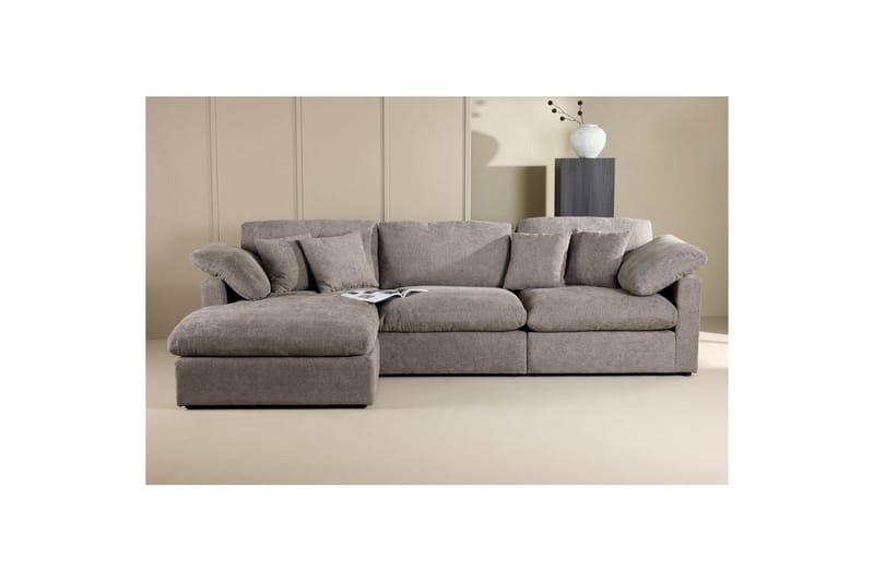 Hjørnesofa VIND Amalfi Mørk grå - Mørk grå - Møbler - Sofaer - Sofaer med sjeselong - 3 seters sofa med divan