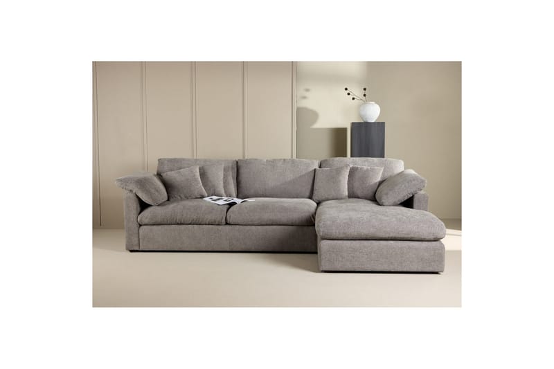 Hjørnesofa VIND Amalfi Mørk grå - Mørk grå - Møbler - Sofaer - Sofaer med sjeselong - 3 seters sofa med divan