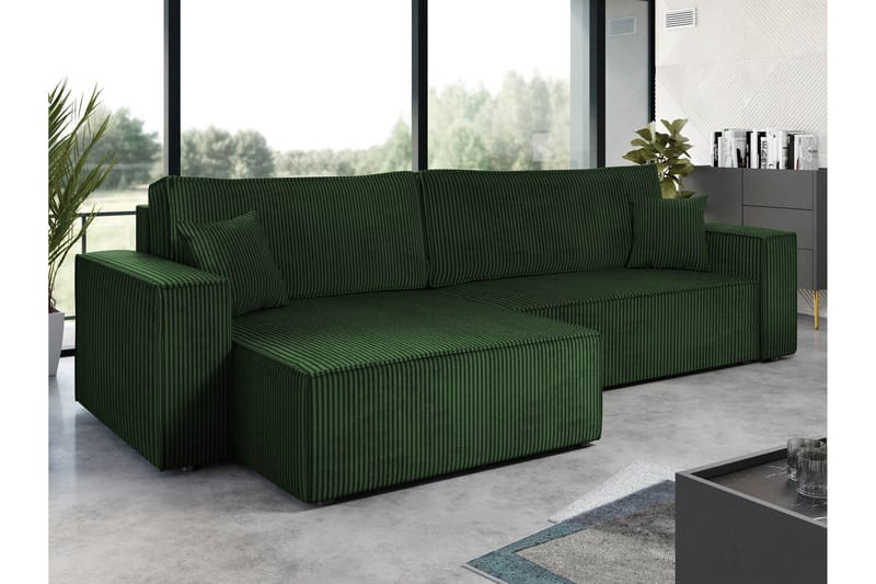 Hobson Sofa med Divan 3-seter - Grønn - Møbler - Sofaer - Sofaer med sjeselong - 3 seters sofa med divan