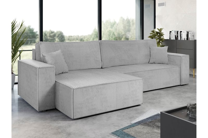 Hobson Sofa med Divan 3-seter - Lys grå - Møbler - Sofaer - Sofaer med sjeselong - 3 seters sofa med divan