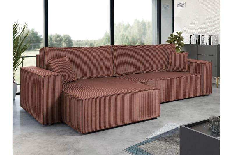 Hobson Sofa med Divan 3-seter - Rosa - Møbler - Sofaer - Sofaer med sjeselong - 3 seters sofa med divan