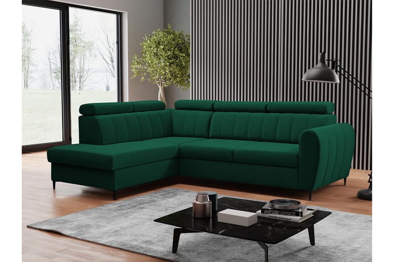 Hoffman Sofa med Sjeselong 3-seter - Grønn - Møbler - Sofaer - Sofaer med sjeselong - 3 seters sofa med divan