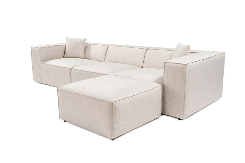 Kaolins Sofa med Sjeselong 3-seter - Lys brun - Møbler - Sofaer - Sofaer med sjeselong - 3 seters sofa med divan