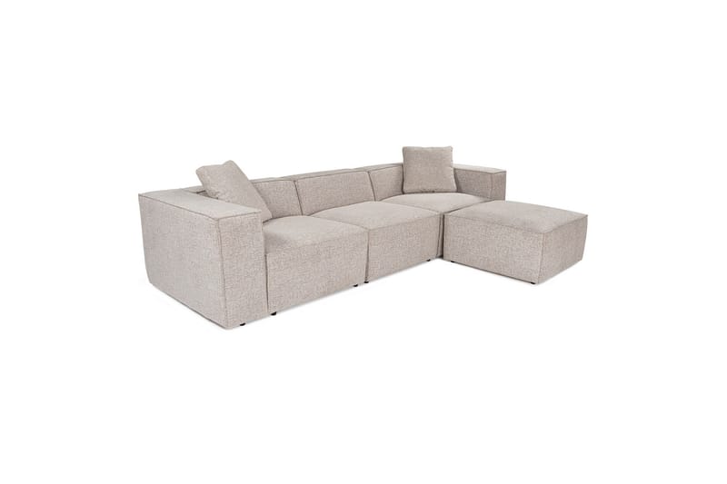 Kaolins Sofa med Sjeselong 3-seter - Mokka - Møbler - Sofaer - Sofaer med sjeselong - 3 seters sofa med divan