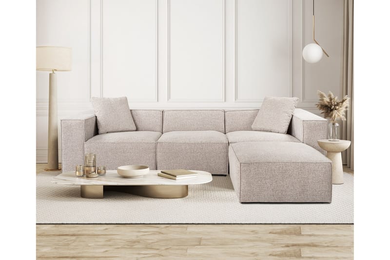 Kaolins Sofa med Sjeselong 3-seter - Mokka - Møbler - Sofaer - Sofaer med sjeselong - 3 seters sofa med divan