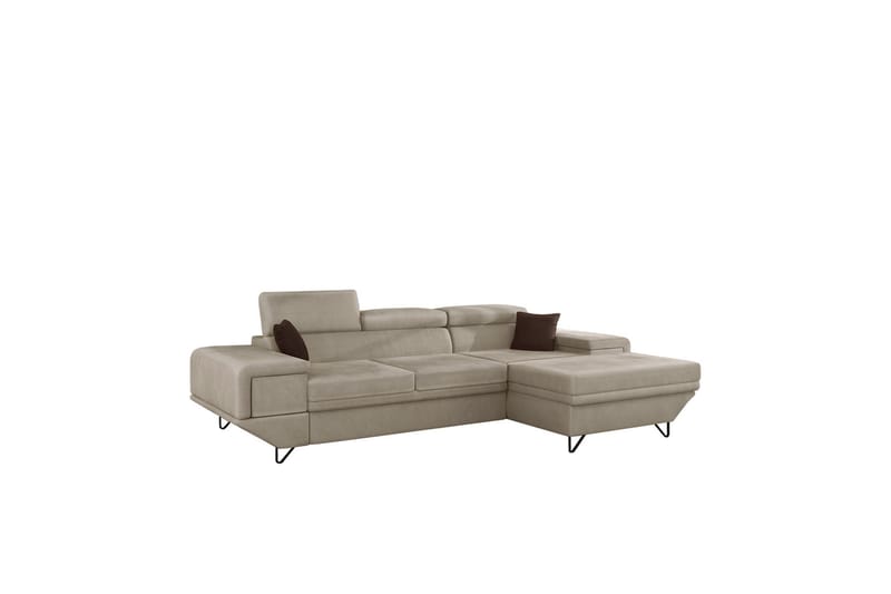 Kollekind Sofa med Divan 3-seter - Beige/Brun - Møbler - Sofaer - Sofaer med sjeselong - 3 seters sofa med divan