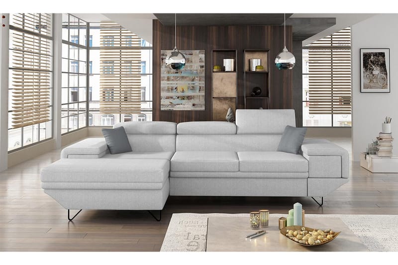 Kollekind Sofa med Divan 3-seter - Lys grå/Grå - Møbler - Sofaer - Sofaer med sjeselong - 3 seters sofa med divan