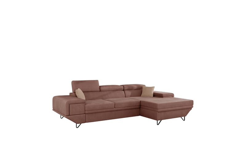 Kollekind Sofa med Divan 3-seter - Rosa - Møbler - Sofaer - Sofaer med sjeselong - 3 seters sofa med divan