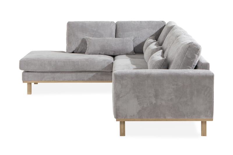 L-sofa Haga 2,5-seter - Lysegrå - 2 seters sofa med divan - 4 seters sofa med divan - Fløyelssofaer - Skinnsofaer - 3 seters sofa med divan - Sofaer med sjeselong