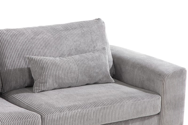 L-sofa Haga 2,5-seter - Lysegrå - 2 seters sofa med divan - 4 seters sofa med divan - Fløyelssofaer - Skinnsofaer - 3 seters sofa med divan - Sofaer med sjeselong