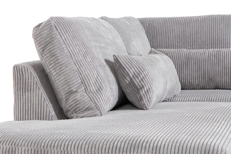 L-sofa Haga 2,5-seter - Lysegrå - 2 seters sofa med divan - 4 seters sofa med divan - Fløyelssofaer - Skinnsofaer - 3 seters sofa med divan - Sofaer med sjeselong