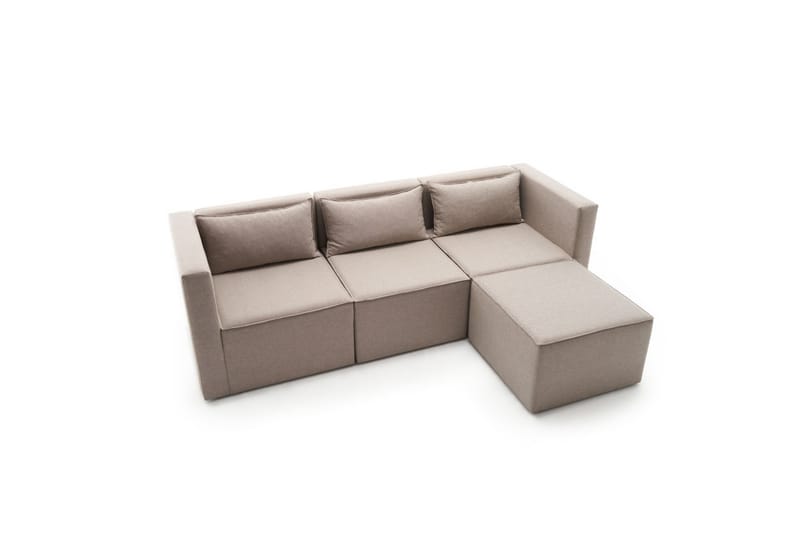 Modulsofa med Sjeselong Norway Lina - Kremhvit - 4 seters sofa med divan - Sofaer med sjeselong