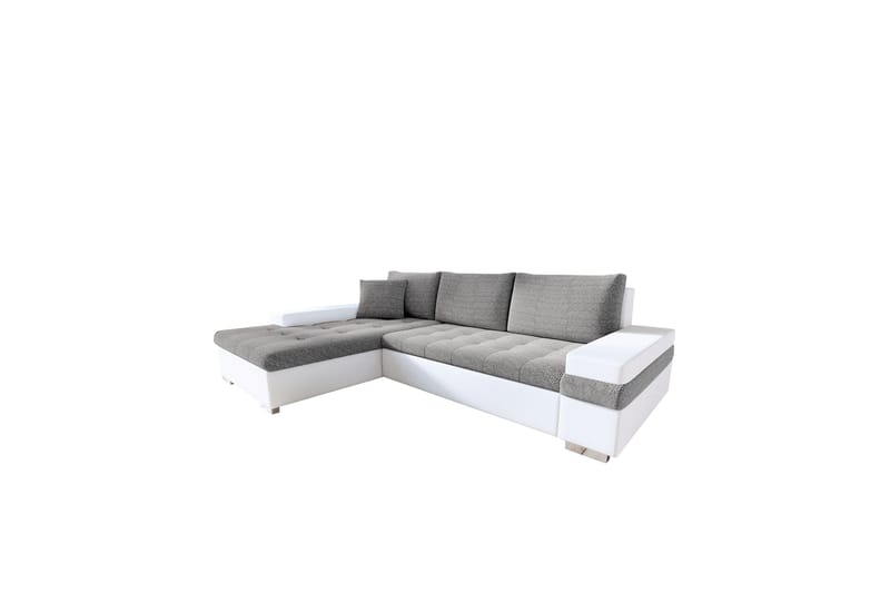 Naoma Sofa med Sjeselong 3-seter - Hvit/Lys grå - Møbler - Sofaer - Sofaer med sjeselong - 3 seters sofa med divan