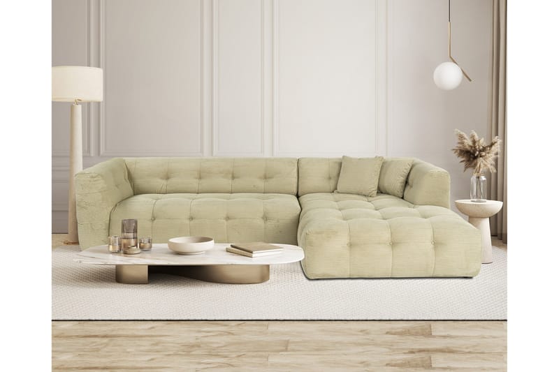 Octavian Sofa med Sjeselong 3-seter - Grønn - Møbler - Sofaer - Sofaer med sjeselong - 3 seters sofa med divan