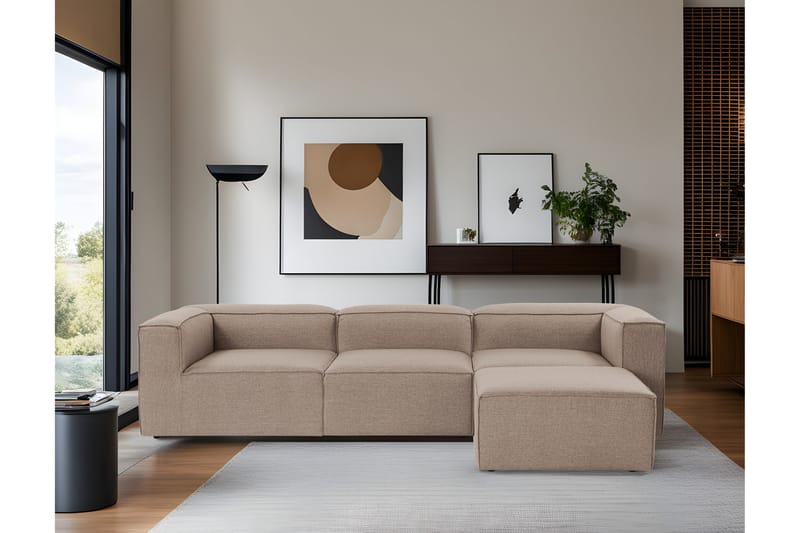 Redlands Sofa med Sjeselong 3-seter - Brun - Møbler - Sofaer - Sofaer med sjeselong - 3 seters sofa med divan