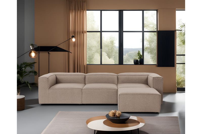 Redlands Sofa med Sjeselong 3-seter - Brun - Møbler - Sofaer - Sofaer med sjeselong - 3 seters sofa med divan