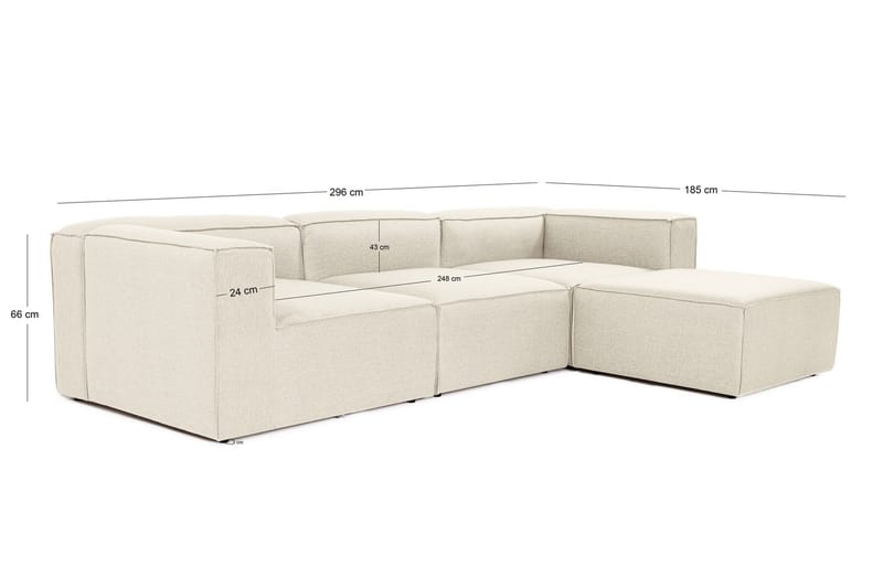 Redlands Sofa med Sjeselong 3-seter - Ecru - Møbler - Sofaer - Sofaer med sjeselong - 3 seters sofa med divan