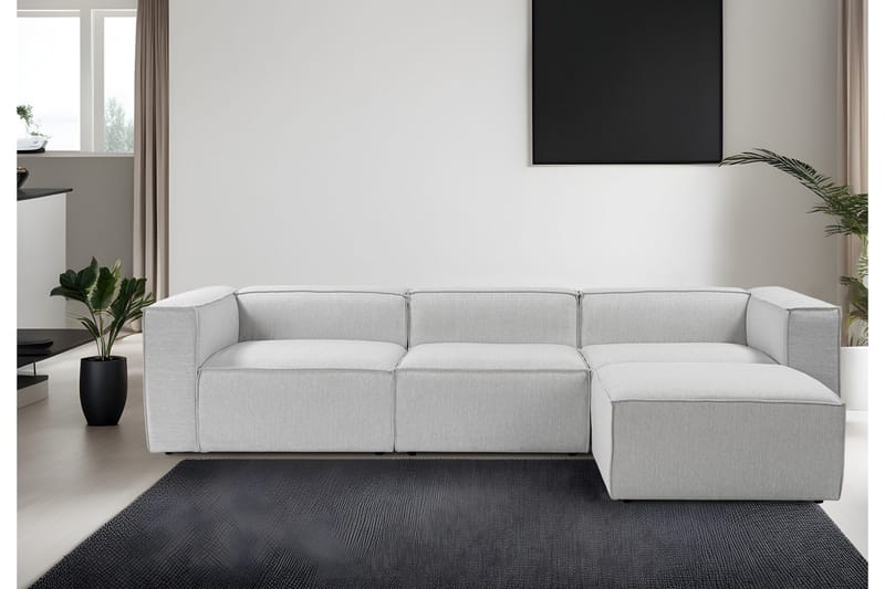 Redlands Sofa med Sjeselong 3-seter - Grå - Møbler - Sofaer - Sofaer med sjeselong - 3 seters sofa med divan