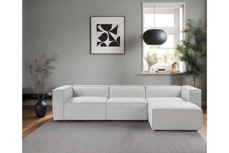 Redlands Sofa med Sjeselong 3-seter - Grå - Møbler - Sofaer - Sofaer med sjeselong - 3 seters sofa med divan