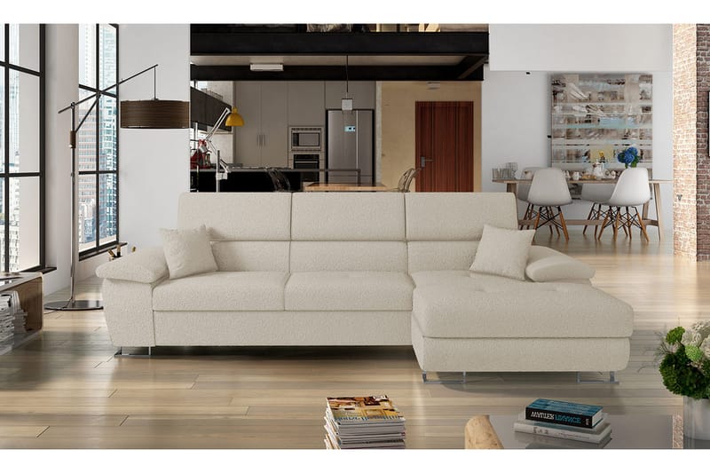 Reginia Sofa med Divan 3-seter - Beige - Møbler - Sofaer - Sofaer med sjeselong - 3 seters sofa med divan