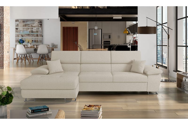 Reginia Sofa med Divan 3-seter - Beige - Møbler - Sofaer - Sofaer med sjeselong - 3 seters sofa med divan