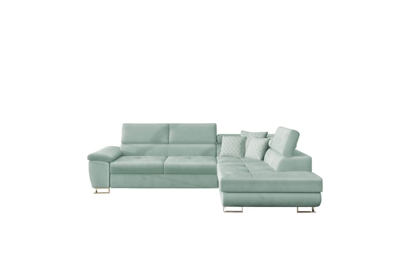 Reginia Sofa med Sjeselong 3-seter - Grønn/Hvit - Møbler - Sofaer - Sofaer med sjeselong - 3 seters sofa med divan