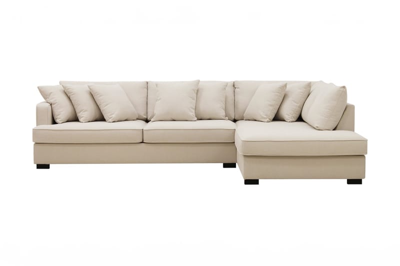 Rossi Dybde 3-seter Bouclé L Sofa med Sjeselong Høyre - Lys Beige - Møbler - Sofaer - Sofaer med sjeselong - 4 seters sofa med divan