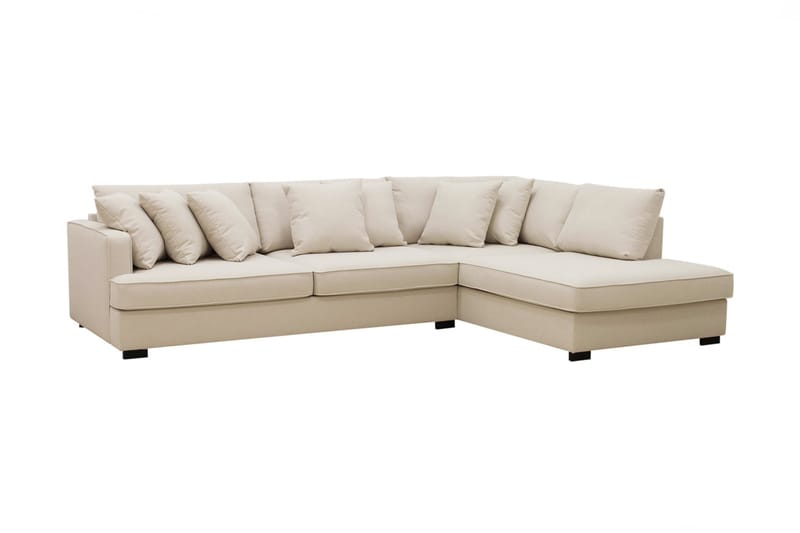 Rossi Dybde 3-seter Bouclé L Sofa med Sjeselong Høyre - Lys Beige - Møbler - Sofaer - Sofaer med sjeselong - 4 seters sofa med divan