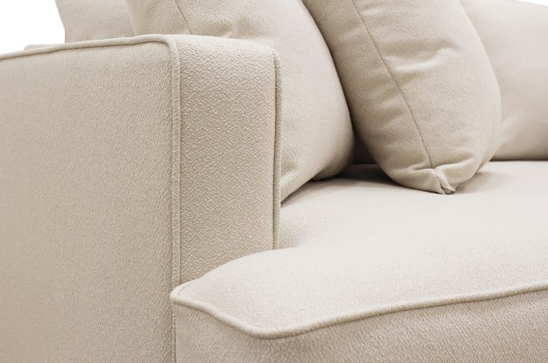 Rossi Dybde 3-seter Bouclé L Sofa med Sjeselong Høyre - Lys Beige - Møbler - Sofaer - Sofaer med sjeselong - 4 seters sofa med divan