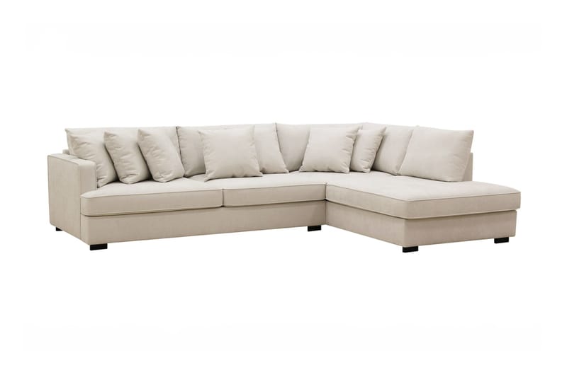 Rossi Dybde 3-seter L Sofa med Sjeselong Høyre - Lys Beige - Møbler - Sofaer - Sofaer med sjeselong - 4 seters sofa med divan