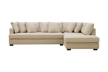 Rossita 4-seters Hjørnesofa hel pute i Bouclé Høyre - Beige - Møbler - Sofaer - Sofaer med sjeselong - 4 seters sofa med divan