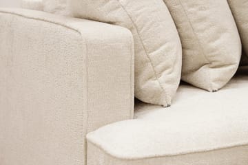 Rossita 4-seters Hjørnesofa hel pute i Fløyel Høyre - Beige - Møbler - Sofaer - Sofaer med sjeselong - 4 seters sofa med divan