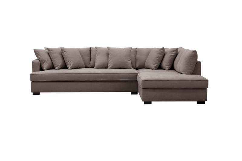 Rossita 4-seters Hjørnesofa hel pute i Stoff Høyre - Brun - Møbler - Sofaer - Sofaer med sjeselong - 4 seters sofa med divan