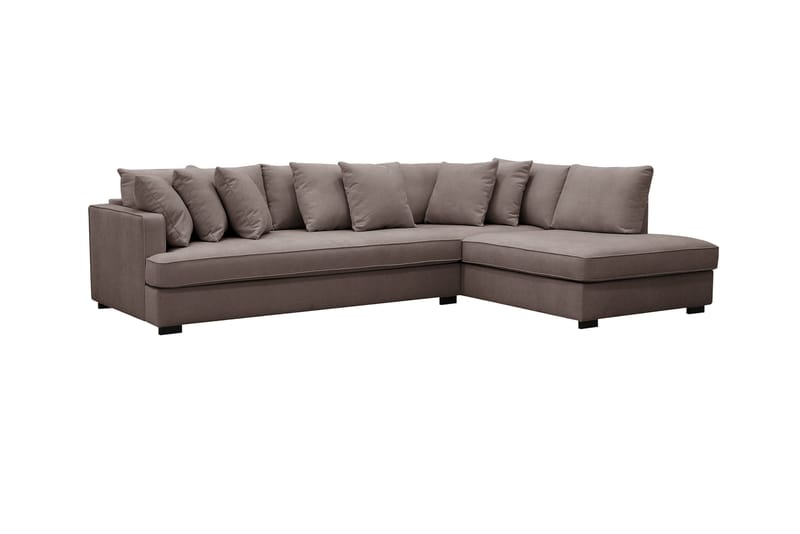 Rossita 4-seters Hjørnesofa hel pute i Stoff Høyre - Brun - Møbler - Sofaer - Sofaer med sjeselong - 4 seters sofa med divan