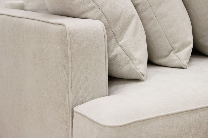 Rossita 4-seters Hjørnesofa hel pute i Stoff Høyre - Beige - Møbler - Sofaer - Sofaer med sjeselong - 4 seters sofa med divan