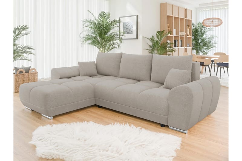 Simerly Sofa med Divan 3-seter - Beige - Møbler - Sofaer - Sofaer med sjeselong - 3 seters sofa med divan