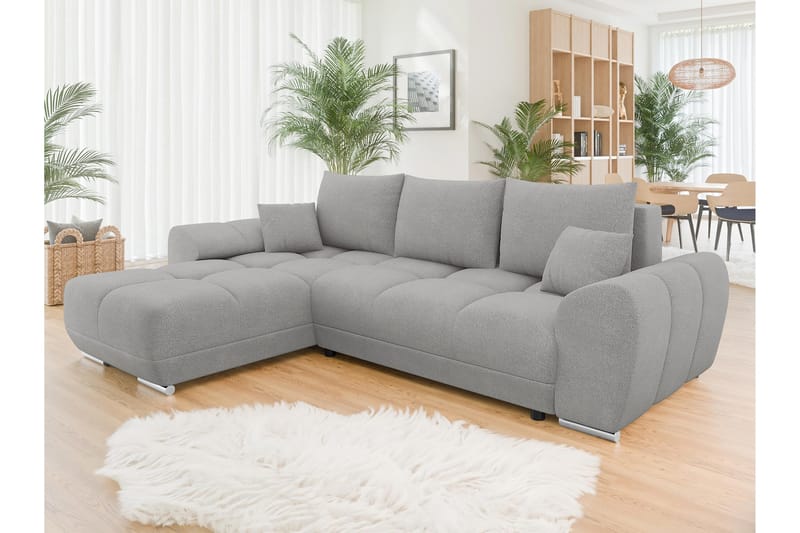 Simerly Sofa med Divan 3-seter - Grå - Møbler - Sofaer - Sofaer med sjeselong - 3 seters sofa med divan