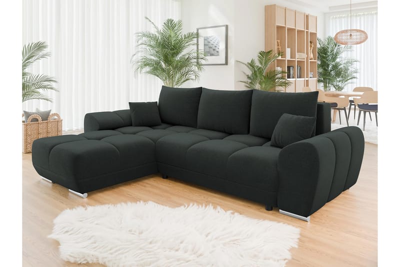 Simerly Sofa med Divan 3-seter - Svart - Møbler - Sofaer - Sofaer med sjeselong - 3 seters sofa med divan