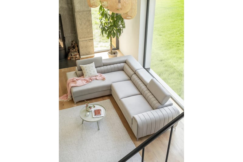 Sjeselong sofa Laucha Venstre - Beige - Møbler - Sofaer - Sofaer med sjeselong